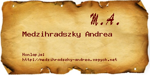 Medzihradszky Andrea névjegykártya