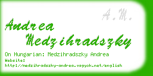 andrea medzihradszky business card